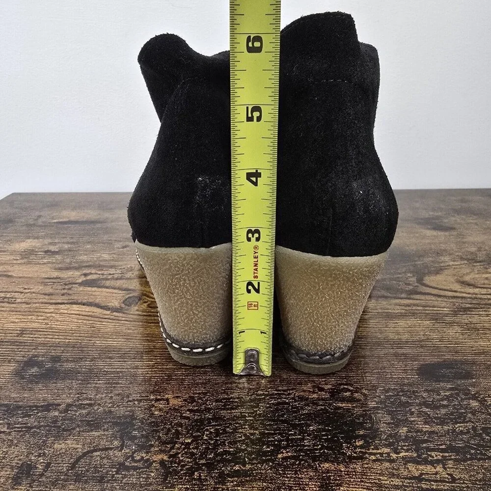 J Crew MacAlister Lace-Up Wedge Chukka Boots Suede Leather Women's Size 7 Black